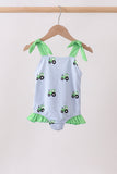 Blue Tractor Stripe UPF Swim One-Piece Aaria Tees