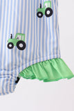 Blue Tractor Stripe UPF Swim One-Piece Aaria Tees
