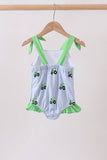 Blue Tractor Stripe UPF Swim One-Piece Aaria Tees