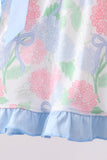 Blue Hydrangea Smocked Bloomer Set Aaria Tees