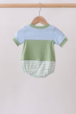Blue&green Stripe Bubble Aaria Tees