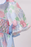 Blue Hydrangea Smocked Pearl Dress Aaria Tees