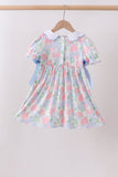 Blue Hydrangea Smocked Pearl Dress Aaria Tees