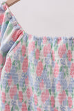 Blue Hydrangea Smocked Women Dress Aaria Tees