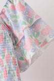 Blue Hydrangea Smocked Women Dress Aaria Tees
