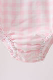 Pink Plaid Bow UPF Swim One-Piece Aaria Tees