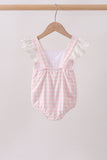 Pink Plaid Bow UPF Swim One-Piece Aaria Tees