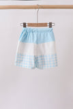 Blue Plaid UPF Swim Trunks Aaria Tees