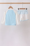 Blue Plaid UPF Swim Set Aaria Tees