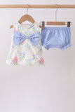 Blue Hydrangea Bow Bloomer Set Aaria Tees