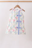 Blue Hydrangea Bow Dress Aaria Tees