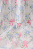 Blue Hydrangea Bow Women Dress Aaria Tees