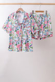 Pink Floral Bamboo Pajamas Women Set Aaria Tees