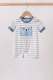 Blue Tool Applique Romper Aaria Tees