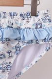 Blue Beach Smocked UPF Women Swim Set Aaria Tees