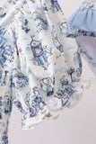 Blue Beach Smocked UPF Women Swim Set Aaria Tees