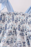 Blue Beach Smocked Dress Aaria Tees