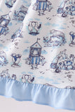 Blue Beach Smocked Dress Aaria Tees