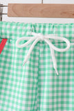 Red Watermelon Embroidered UPF Swim Trunks Aaria Tees
