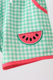 Red Watermelon Embroidered UPF Swim Trunks Aaria Tees