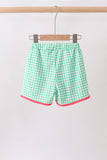 Red Watermelon Embroidered UPF Swim Trunks Aaria Tees