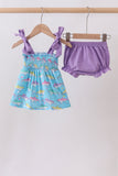 Blue Shark Smocked Bloomer Set Aaria Tees