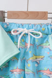 Blue Shark Embroidered Set Aaria Tees