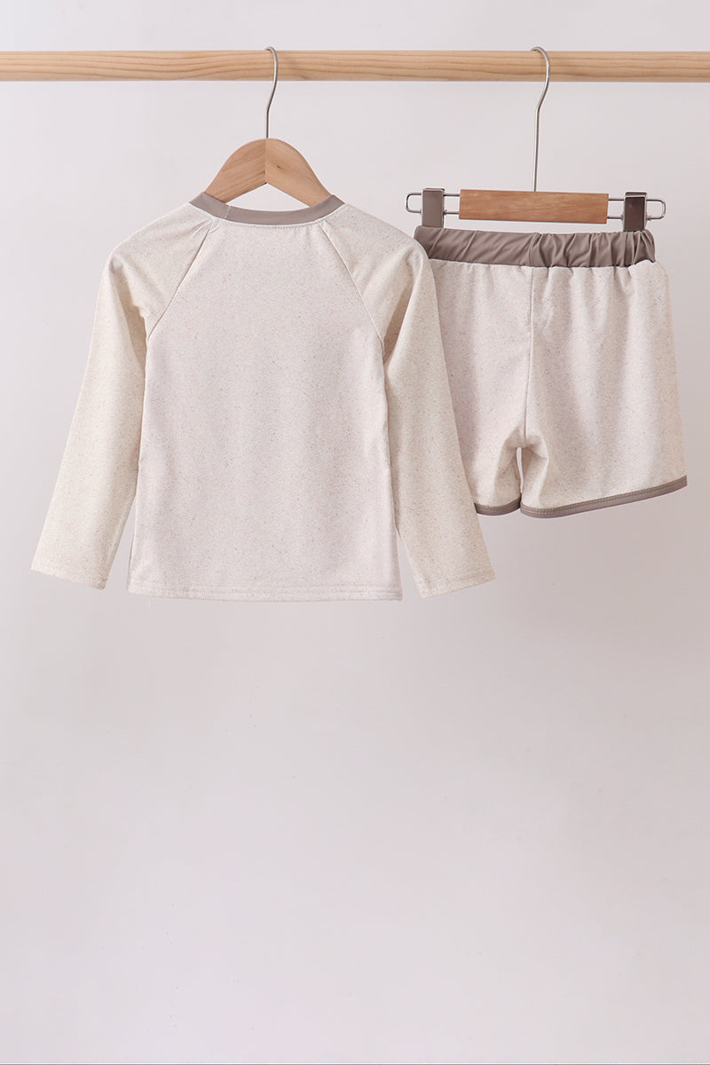 Khaki Character UPF Rashguard Set - Aaria Tees Aaria Tees