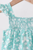 Sage Floral Smocked Bubble Aaria Tees