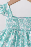Sage Floral Smocked Bloomer Set Aaria Tees