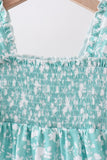 Sage Floral Smocked Dress Aaria Tees