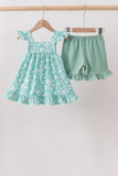 Sage Floral Smocked Set Aaria Tees