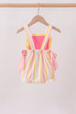 You're my sunshine Stripe Embroidered Bow Bubble Aaria Tees