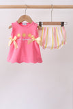 You're my sunshine Embroidered Bow Stripe Bloomer Set Aaria Tees