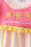 You're my sunshine embroidery Stripe Dress Aaria Tees