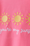 You're my sunshine embroidery Stripe Ruffle Set Aaria Tees