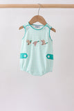 Green Mallard Plaid Embroidered Bubble Aaria Tees