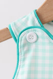 Green Mallard Plaid Embroidered Bubble Aaria Tees