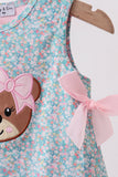 Green Bear Floral Applique Bubble Aaria Tees