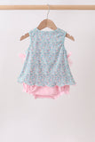 Green Bear Floral Applique Bubble Aaria Tees