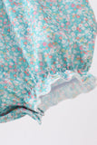 Green Floral Smocked Bubble Aaria Tees