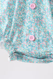 Green Floral Smocked Bubble Aaria Tees