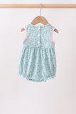 Green Floral Smocked Bubble Aaria Tees