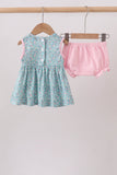 Green Floral Smocked Bloomer Set Aaria Tees