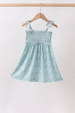 Green Floral Smocked Dress Aaria Tees