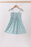 Green Floral Smocked Dress Aaria Tees
