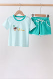 Green Mallard Embroidered Set Aaria Tees