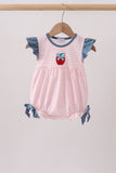 Pink Apple Plaid Embroidered Bubble Aaria Tees