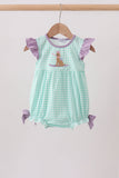 Mint Puppy Plaid Embroidered Bubble Aaria Tees