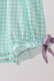 Mint Puppy Plaid Embroidered Bubble Aaria Tees